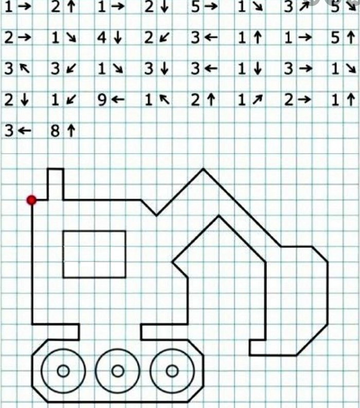 Рисунки по клеточкам в тетради цифры и стрелки